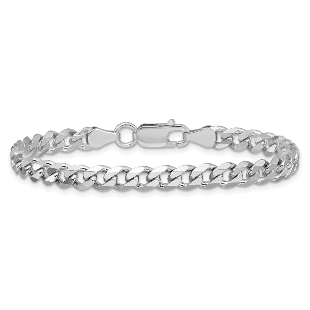 Sterling Silver Rhodium-plated 5.7mm Curb Chain Bracelet