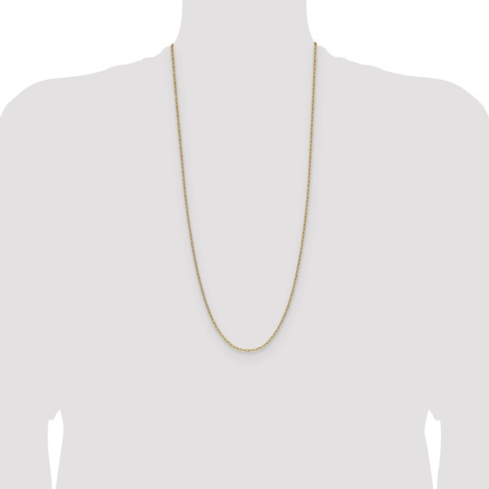 14k Yellow Gold 2.2mm Semi-Solid Beveled Paperclip Chain