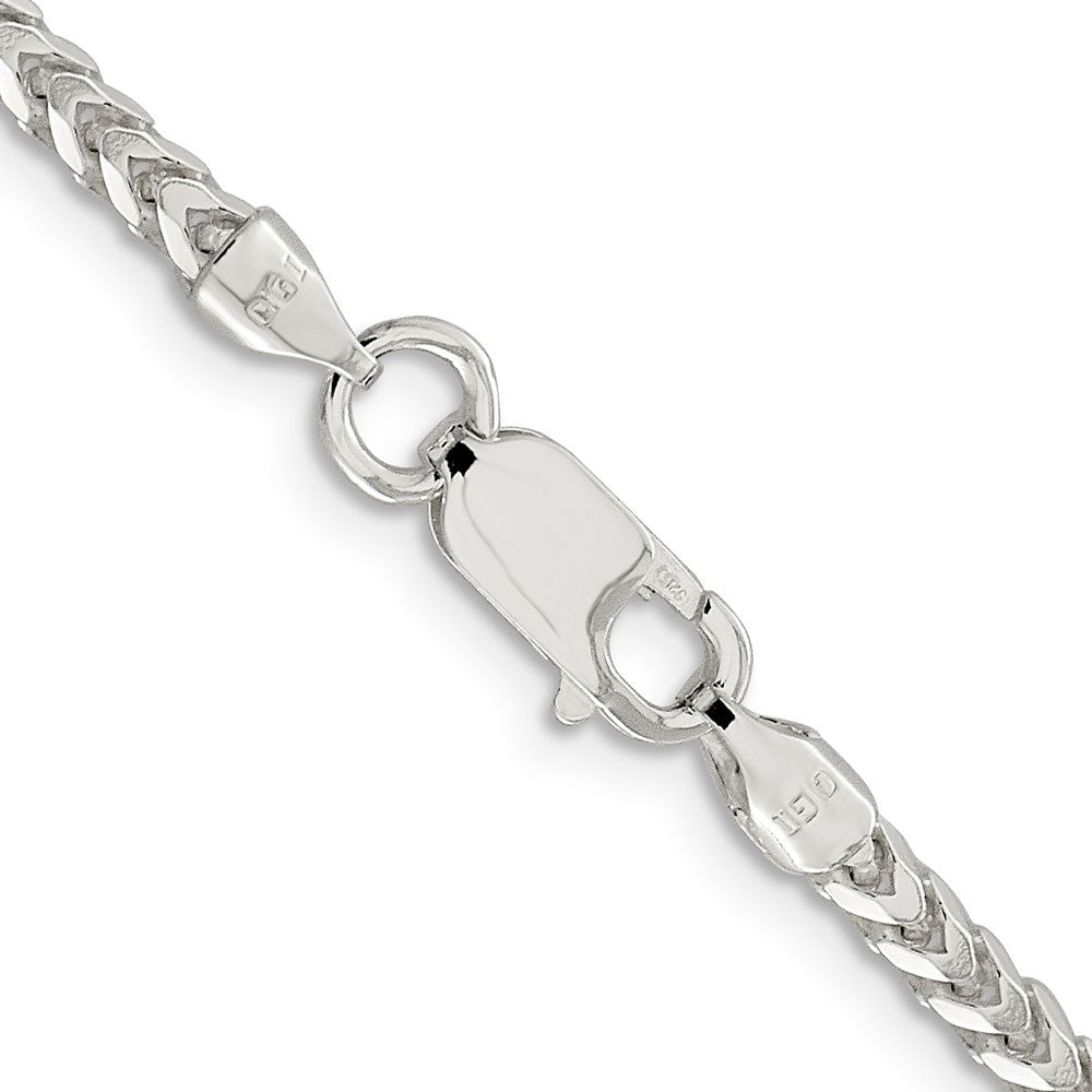 Sterling Silver 3.1mm Diamond-Cut Square Franco Chain Necklace