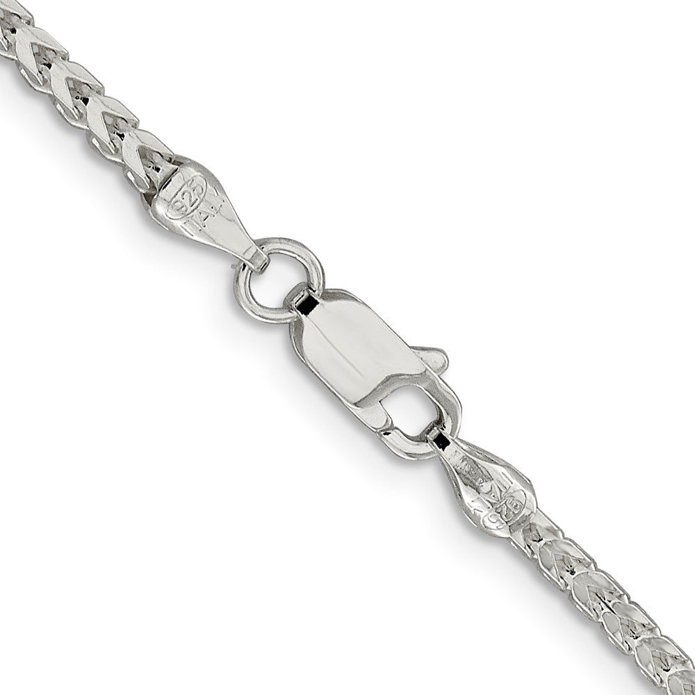 Sterling Silver 2.55mm Diamond-Cut Square Franco Chain Necklace