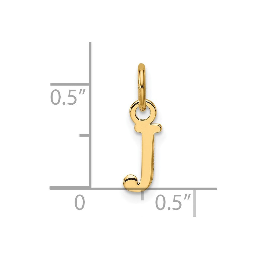 14k Yellow Gold Cutout Letter J Initial Pendant