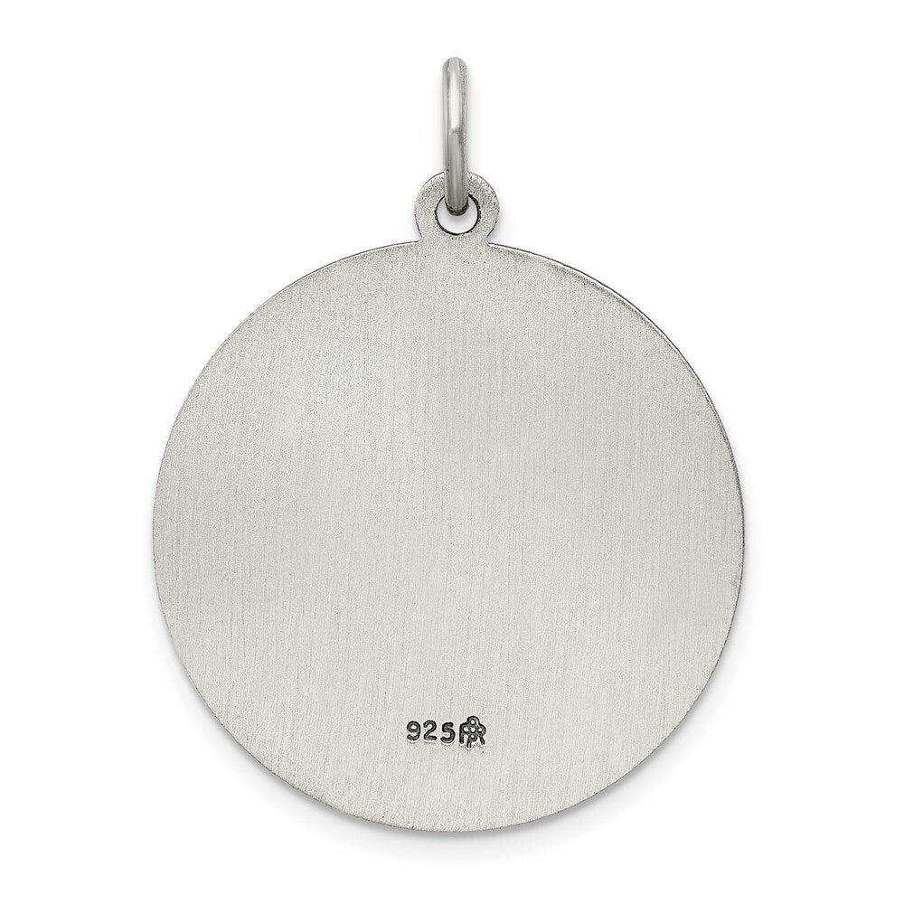 Sterling Silver Antiqued Saint Florian Medal Pendant