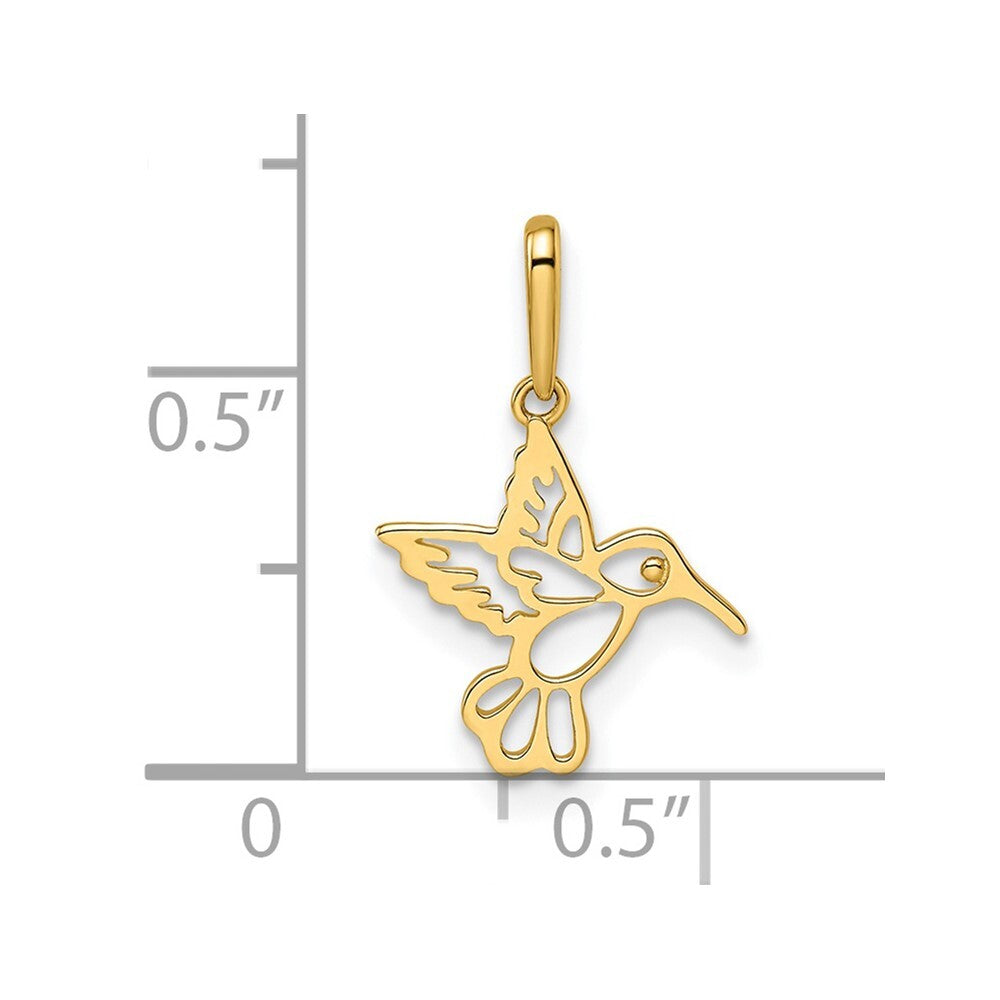 14k Yellow Gold Madi K Hummingbird Pendant