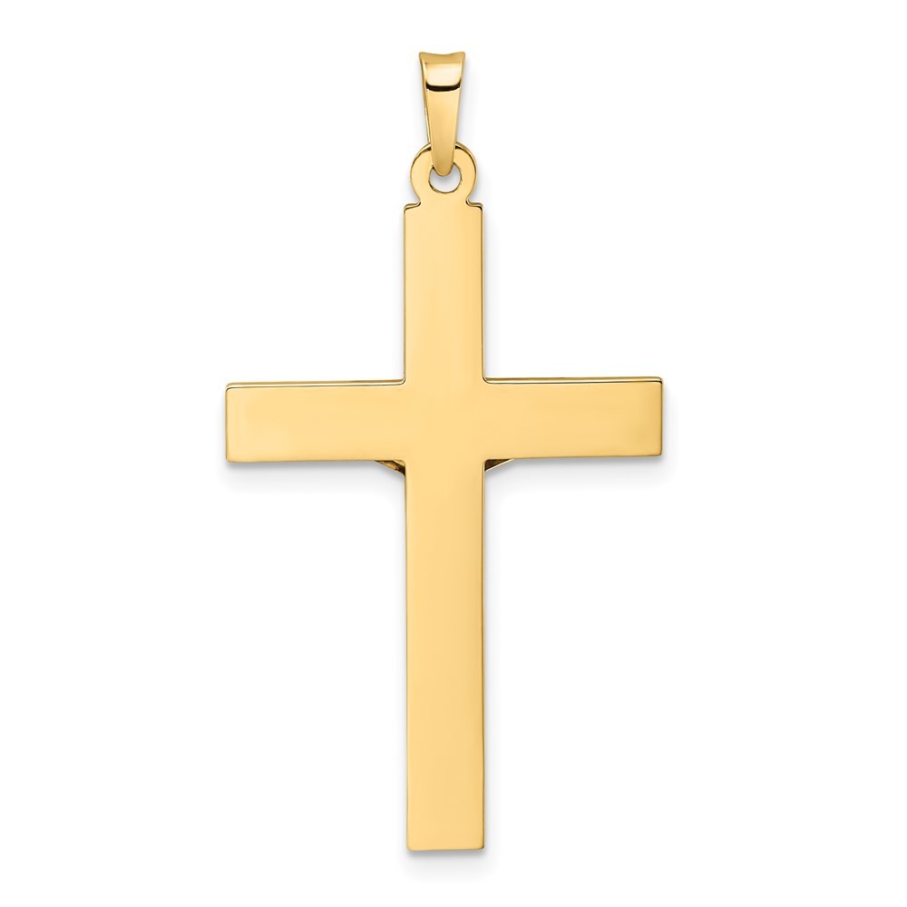 14k Two-Tone Gold Polished Solid INRI Crucifix Pendant