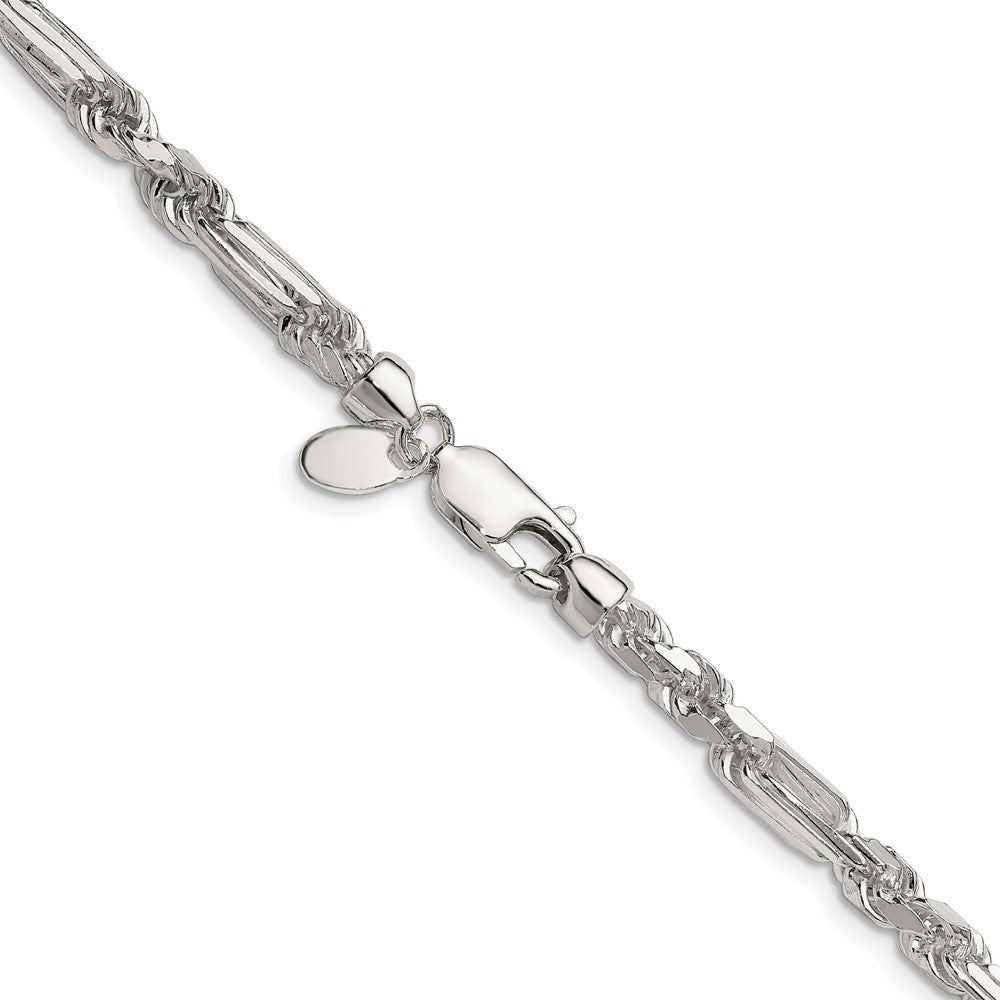 Sterling Silver 4.75mm Diamond-Cut Figarope Chain Necklace