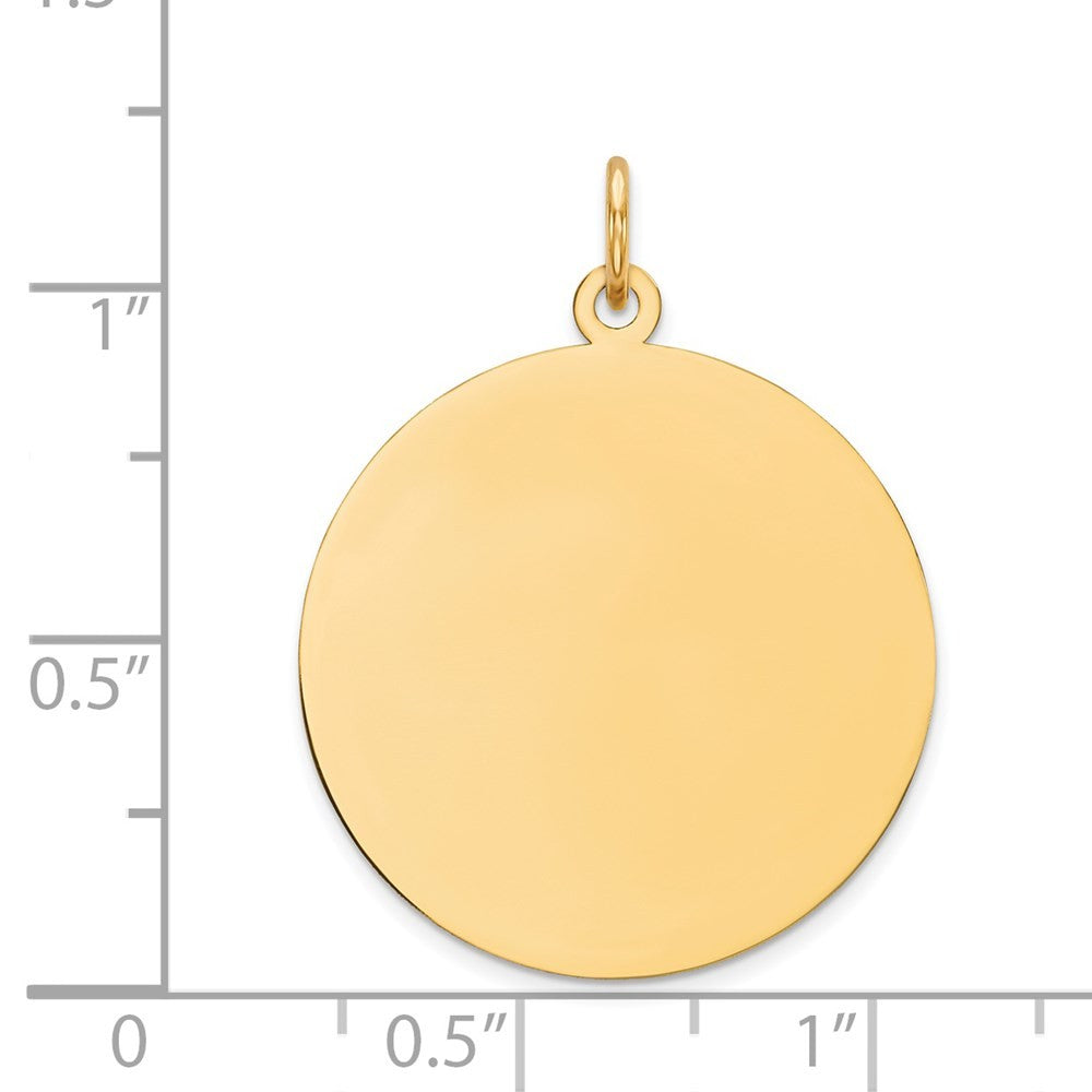 14k Yellow Gold Plain .013 Gauge Circular Engravable Disc Charm