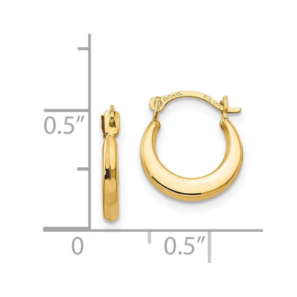 14k Yellow Gold Small Hoop Earrings Gift for Women