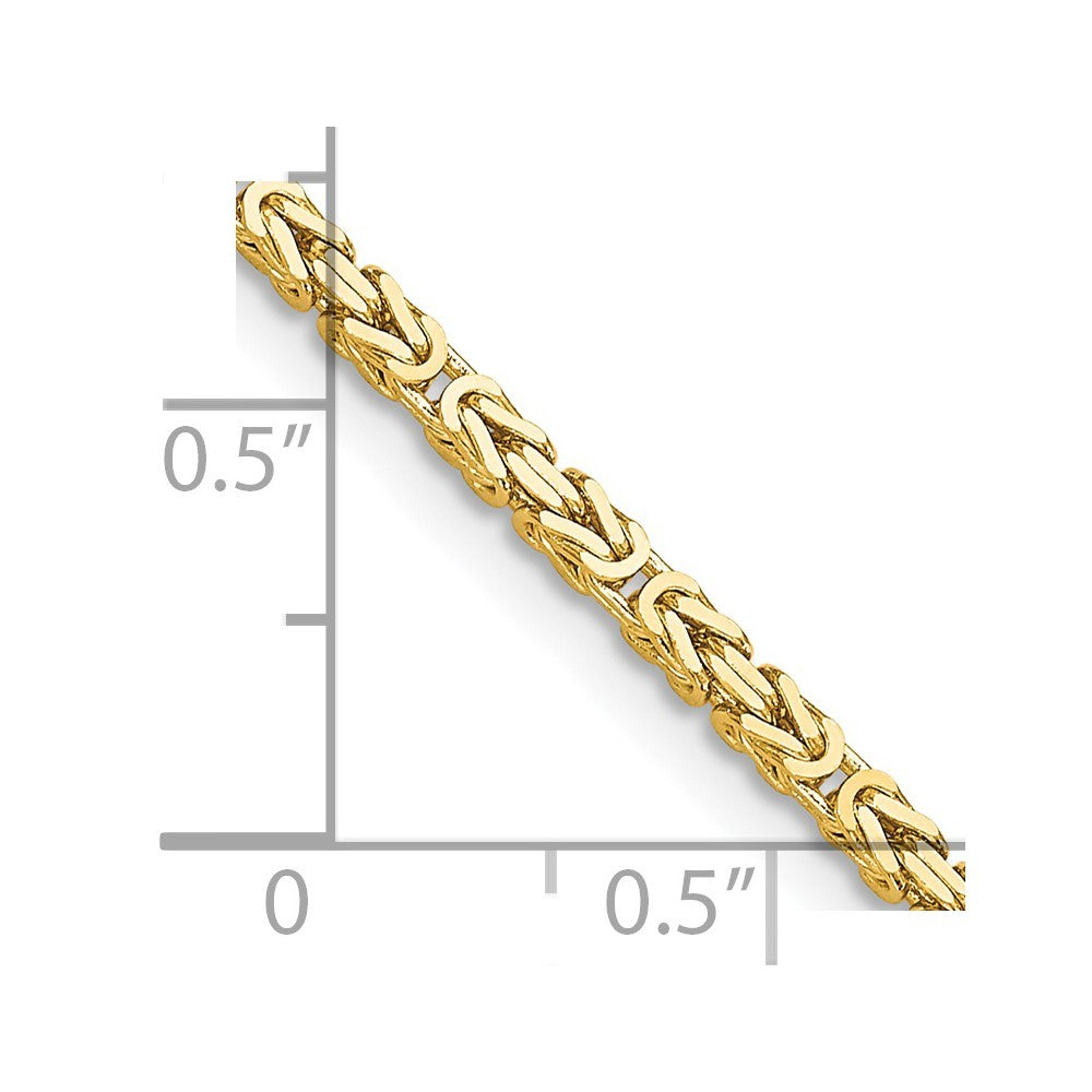 14k Yellow Gold 2mm Byzantine Chain Bracelet
