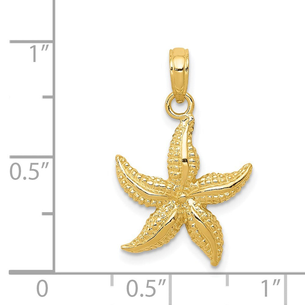 14k Yellow Gold Starfish Pendant for Women