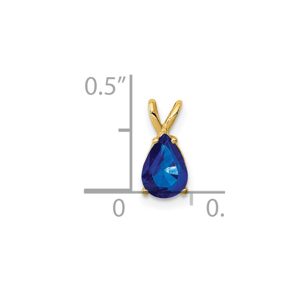 14k Yellow Gold Sapphire pendant