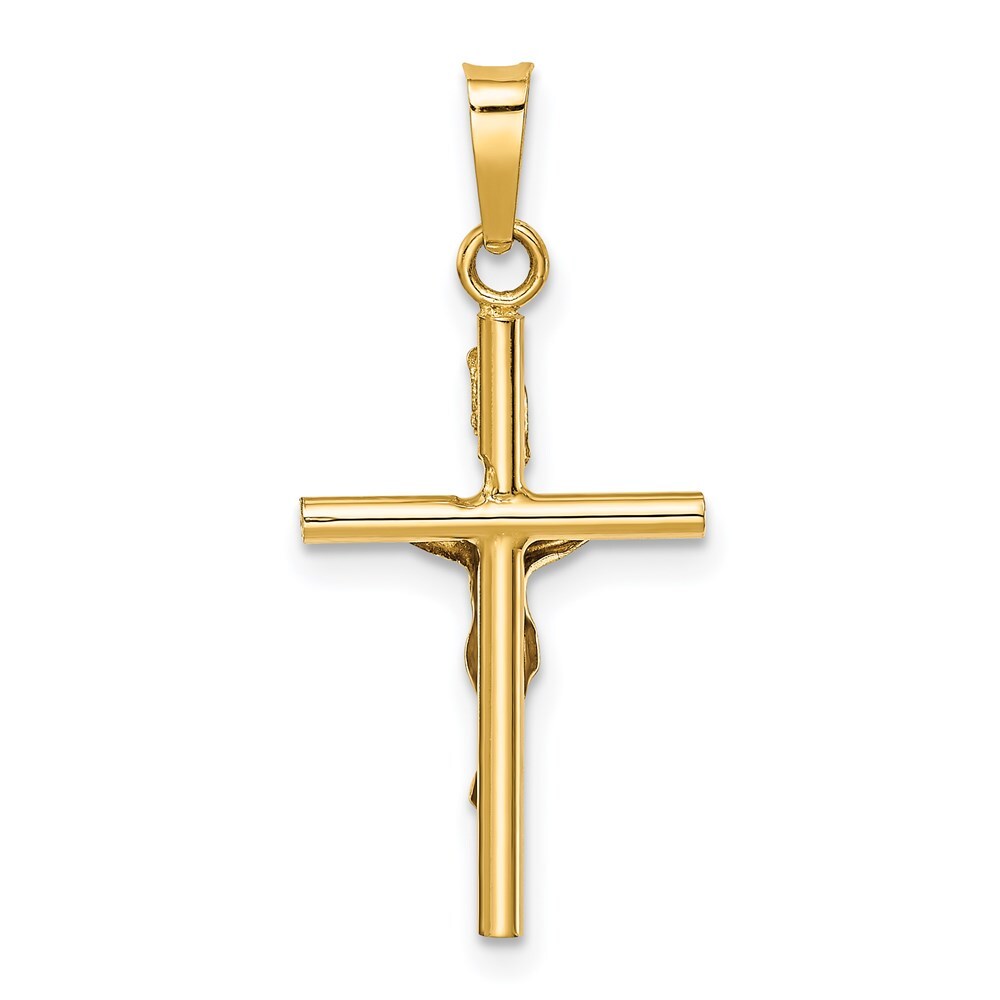 14k Two-tone Gold INRI Crucifix Pendant for Women