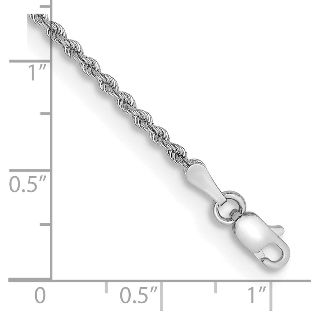 14K White Gold 8 inch 2mm Regular Rope Chain Bracelet
