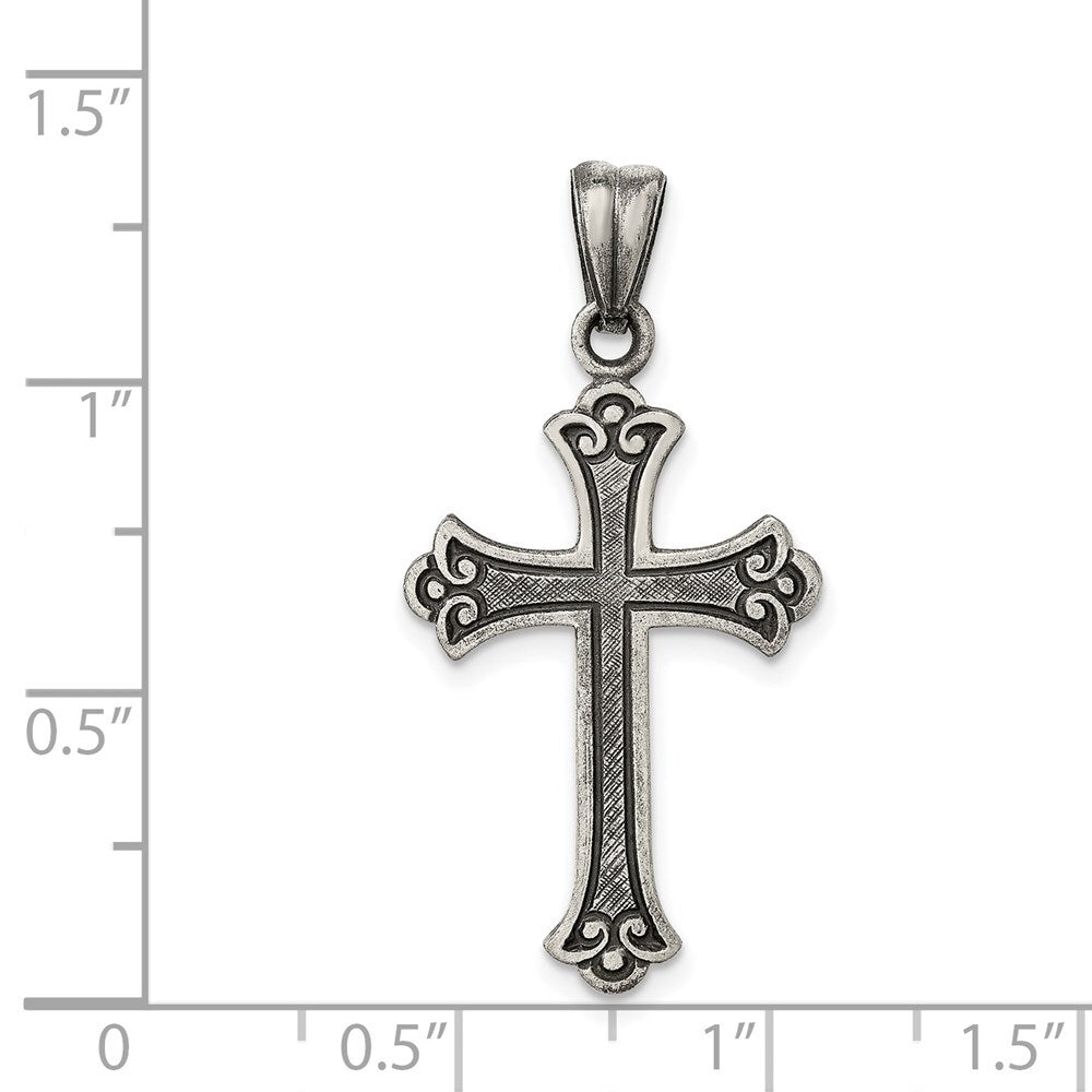 Sterling Silver Antiqued Cross Pendant Holiday Gift for Women