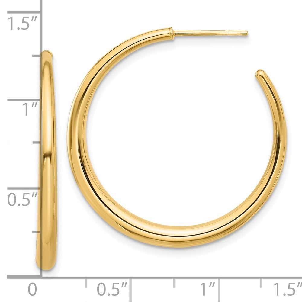 14k Yellow Gold Polished Hoop Earrings