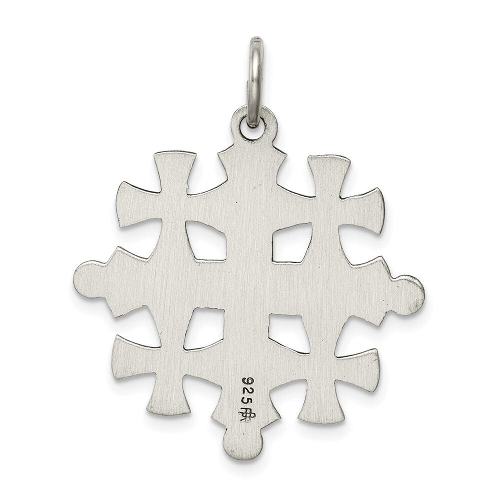 Sterling Silver Antiqued Jerusalem Cross Pendant Holiday Gift for Women
