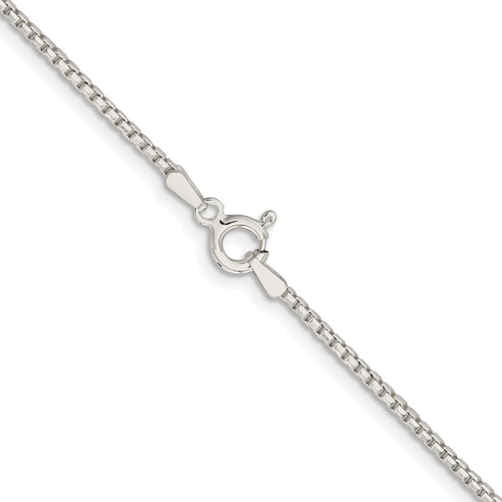 Sterling Silver Rhodium-plated 1.5mm Diamond-cut Round Box Chain 4in ext.