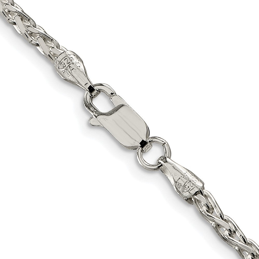 Sterling Silver Rhodium-plated 2.75mm Diamond-cut Spiga Chain Necklace