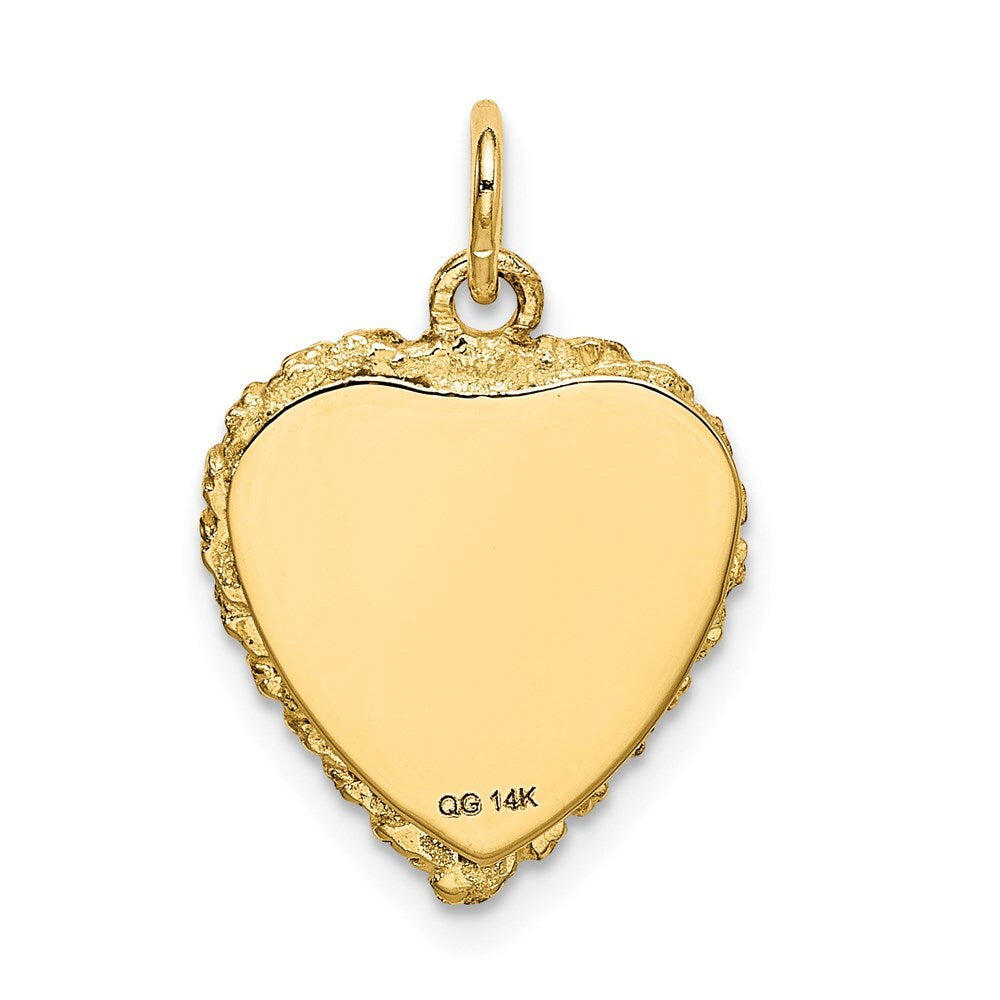 14k Yellow Gold #1 GRANDDAUGHTER Disc Charm Pendant for Women