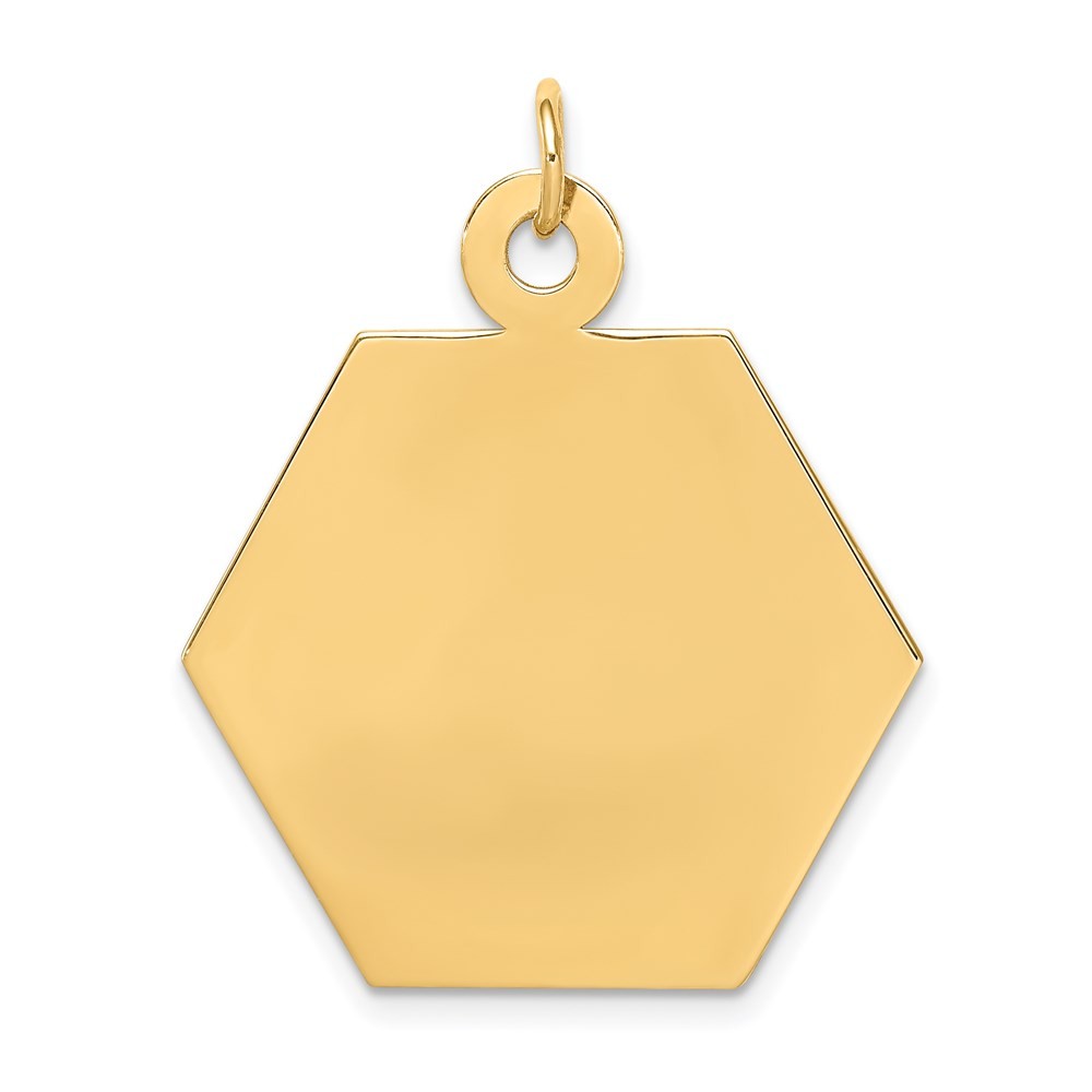 14k Yellow Gold 22.5mm Hexagon Non-enameled Medical Jewelry Pendant