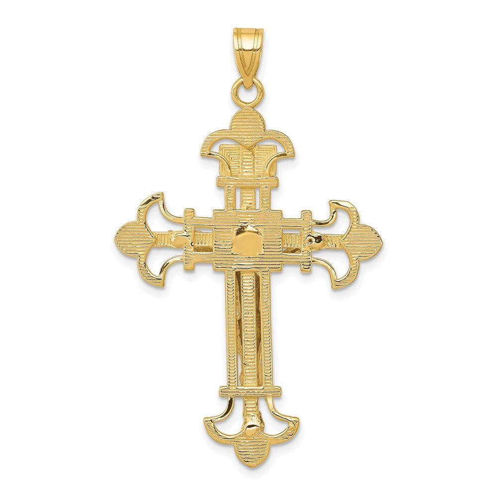14k Two-tone Gold INRI Crucifix Pendant for Women