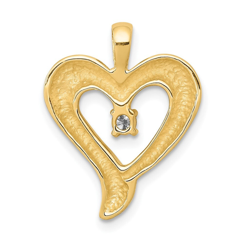 14k Yellow Gold Heart Pendant Mounting for Women