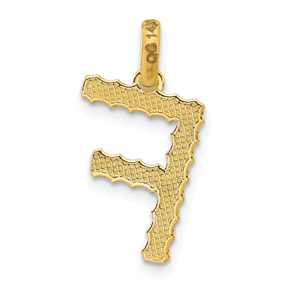 14k Yellow Gold Fancy Twist Letter F Pendant for Women