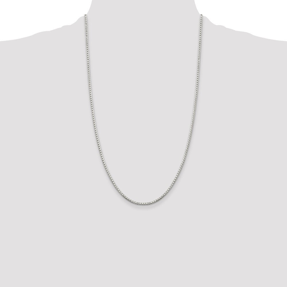 Sterling Silver 2mm 8 Sided Diamond-cut Box Chain