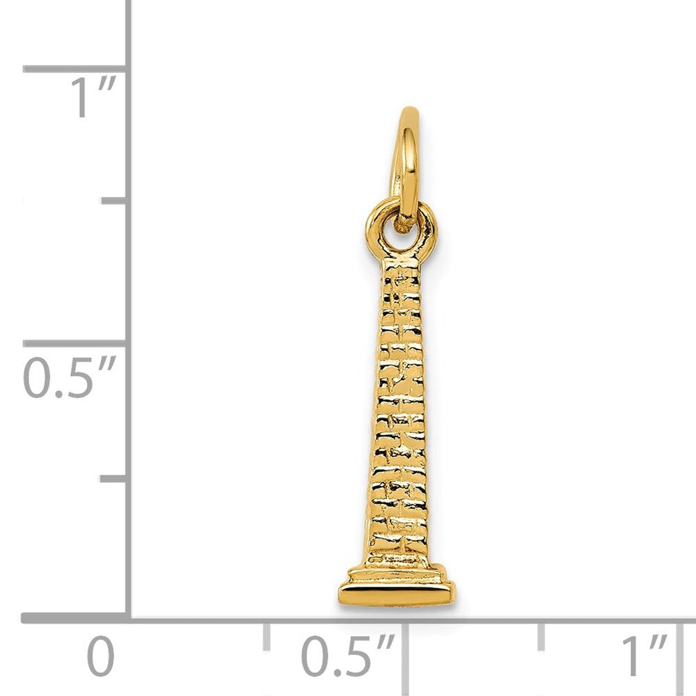 14k Yellow Gold 3D Washington Monument Charm Pendant for Women