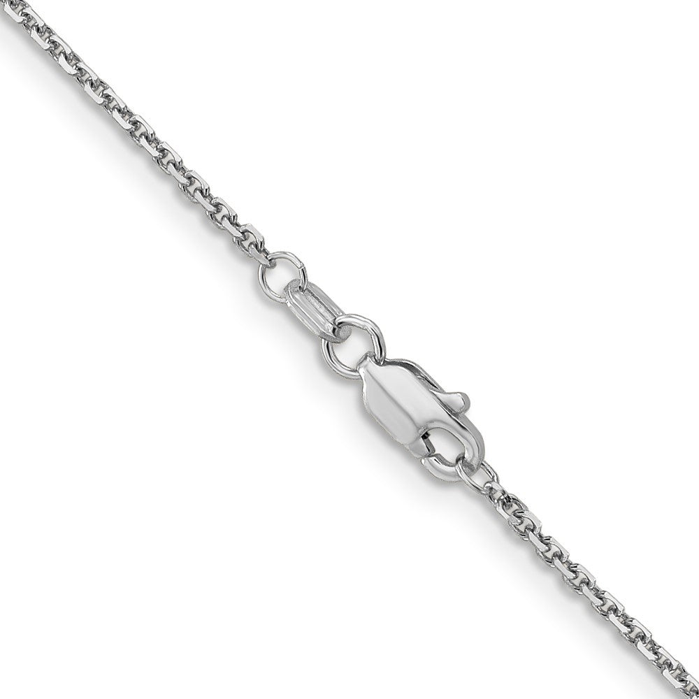 14K White Gold 20 inch 1.4mm Diamond-cut Round Open Link Cable Chain Necklace
