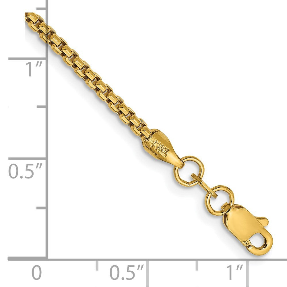 14k Yellow Gold 7 inch 1.75mm Semi-Solid Round Box Bracelet