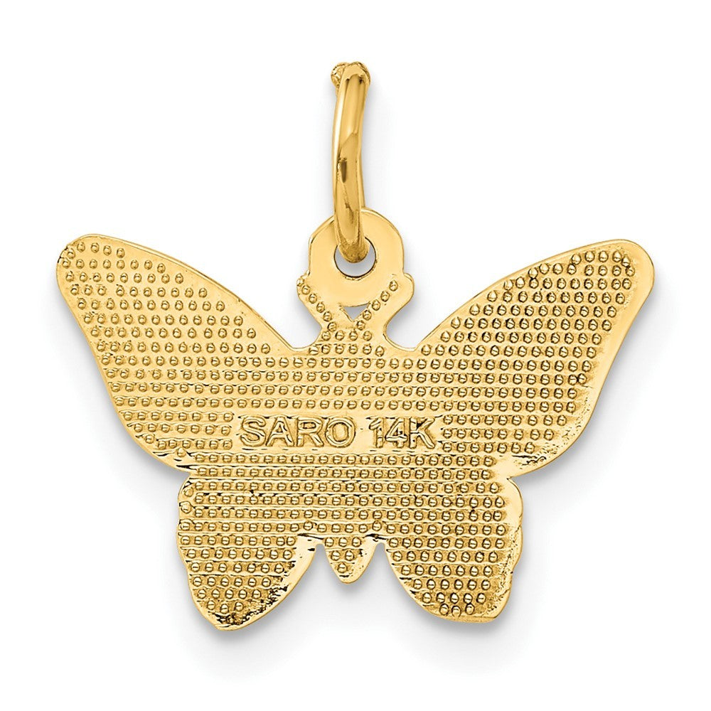 14k Yellow Gold Butterfly Charm Pendant