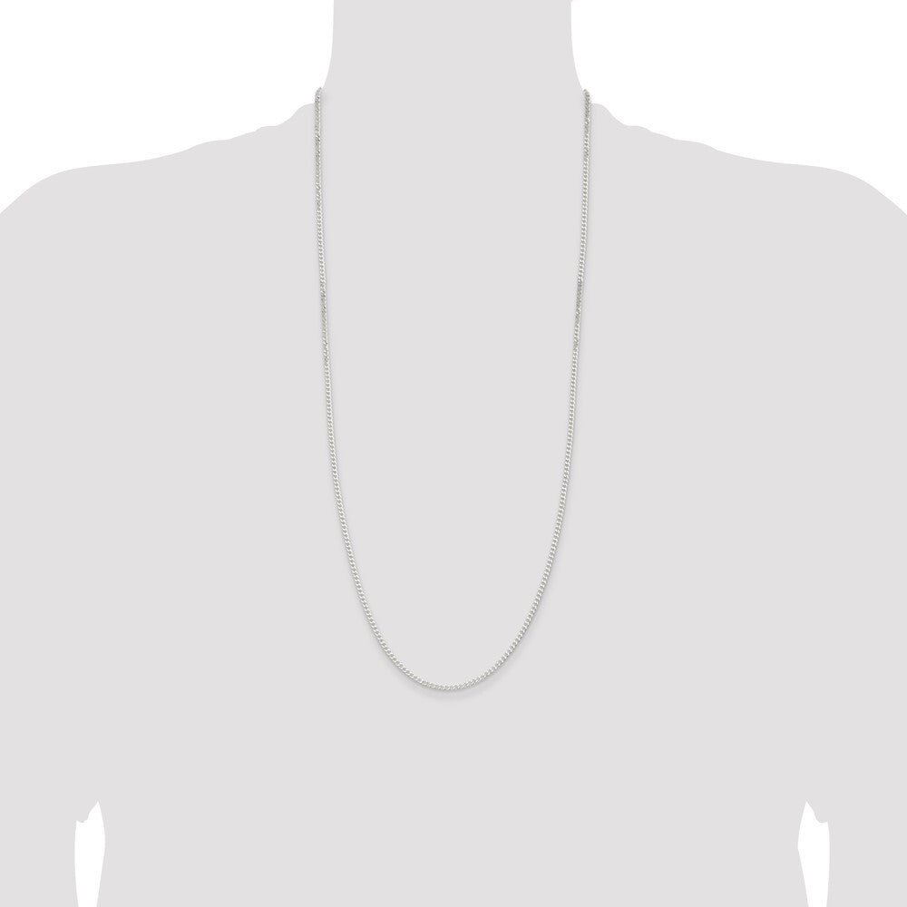 Sterling Silver 2.3mm Beveled Curb Chain