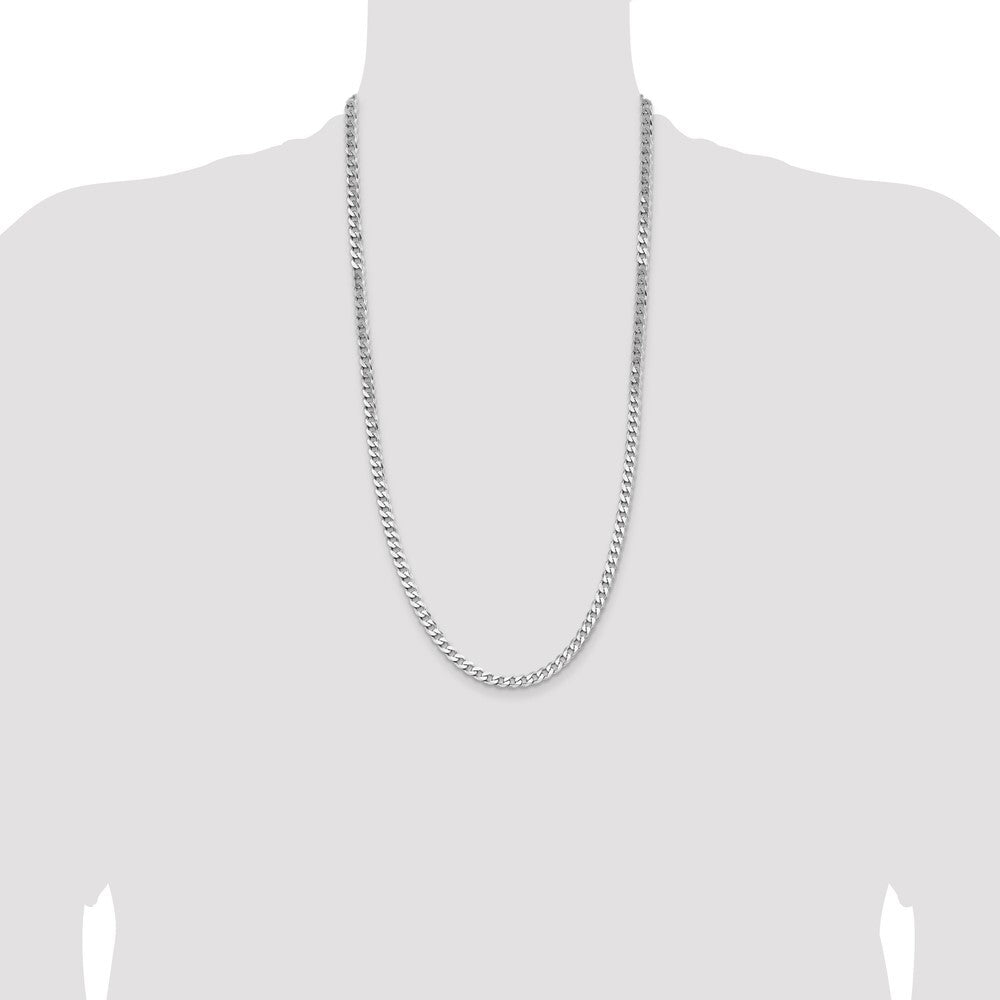 Sterling Silver Rhodium-plated 5.7mm Curb Chain