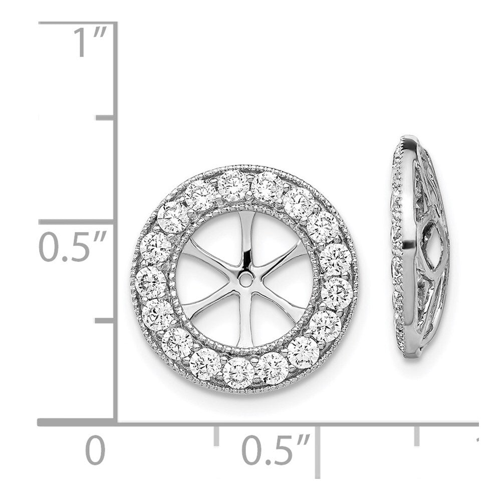 14k White Gold 1-1/6ct Diamond Earring Jackets