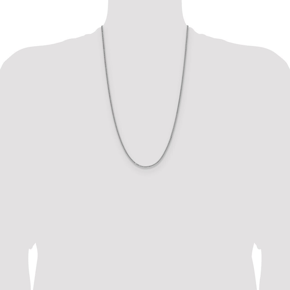 Sterling Silver Rhodium-plated 2.0mm 8 Sided Diamond-cut Double Spiga Chain