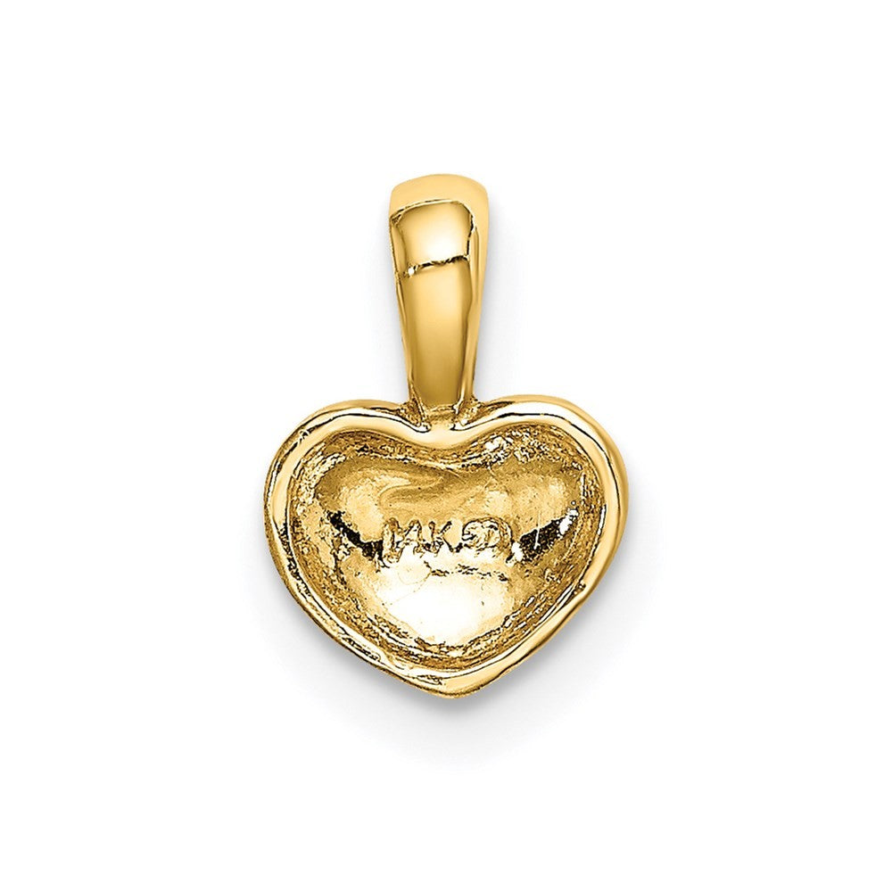 14k Yellow Gold Polished Domed Concave Back Heart Charm