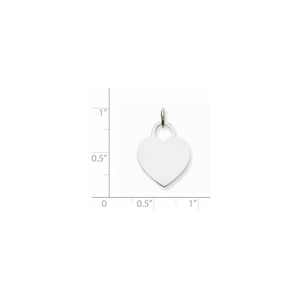 14k White Gold Medium Engravable Heart Pendent for Women