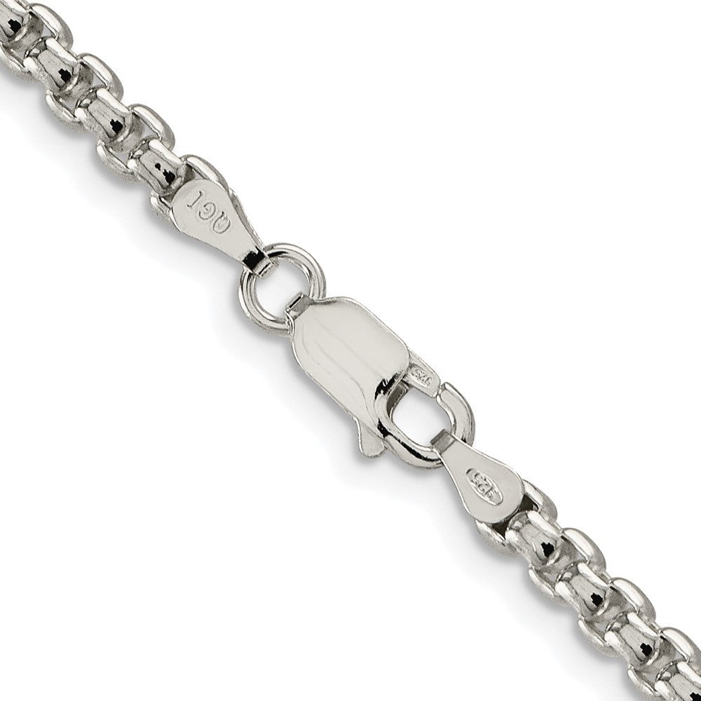 Sterling Silver Rhodium-plated 3.6mm Round Box Chain Necklace