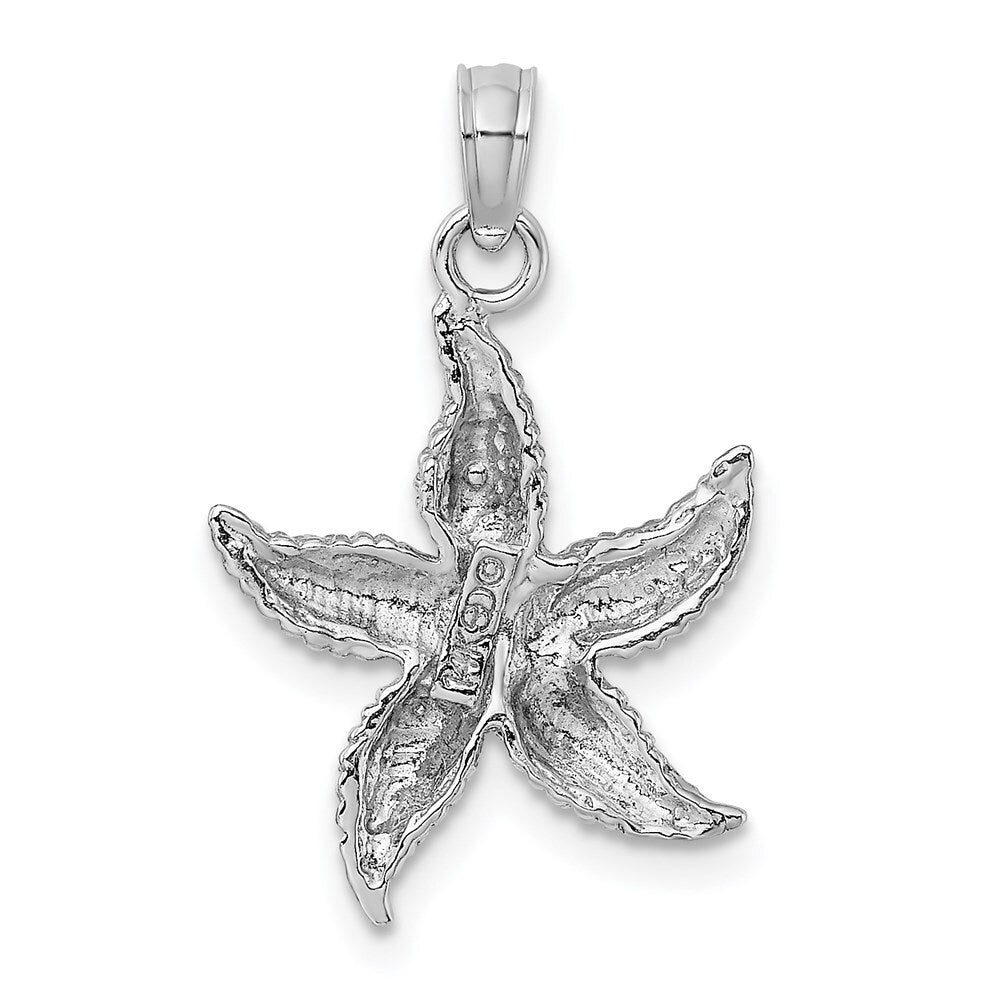 14k White Gold Starfish Pendant for Women