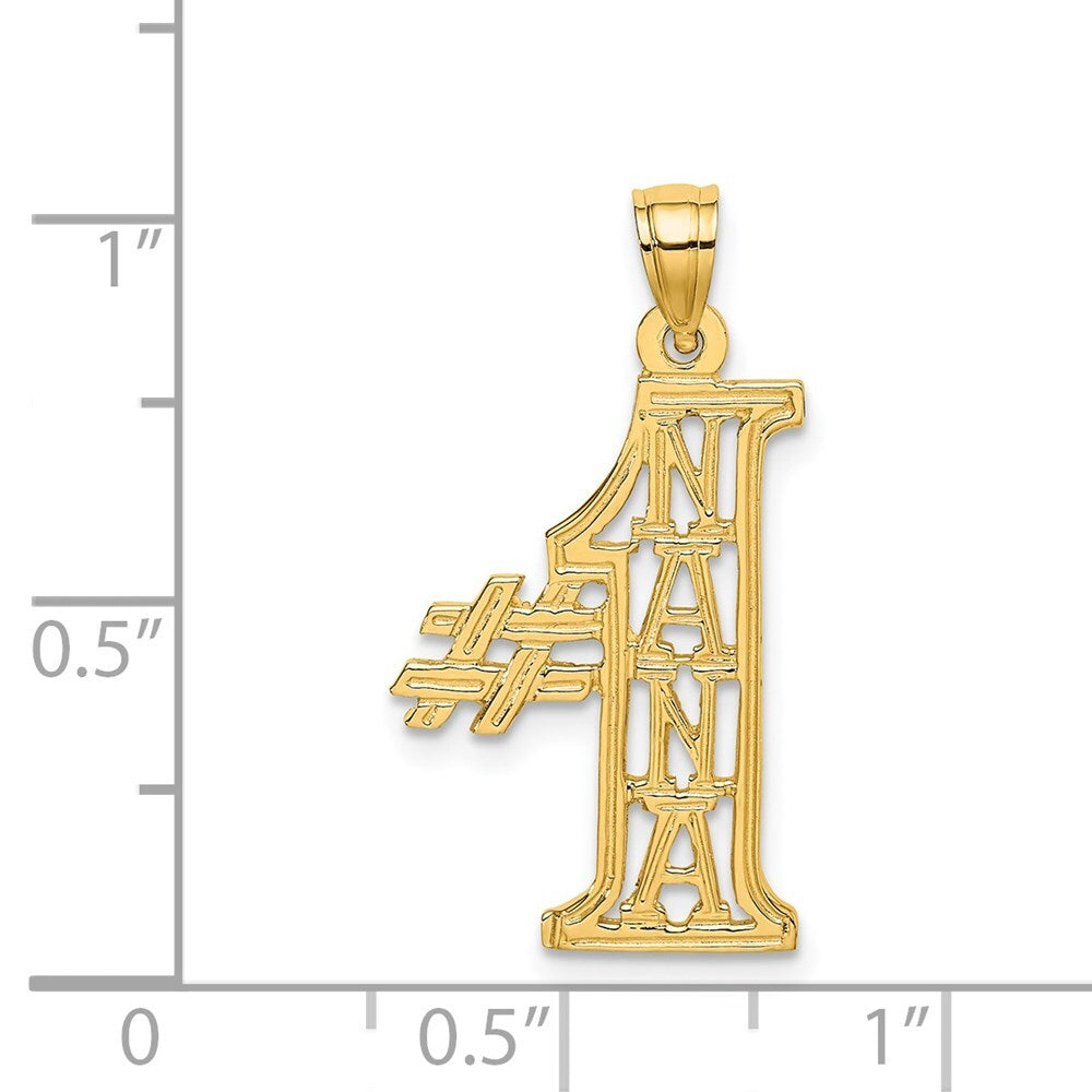 14k Yellow Gold #1 NANA Charm Pendant for Women