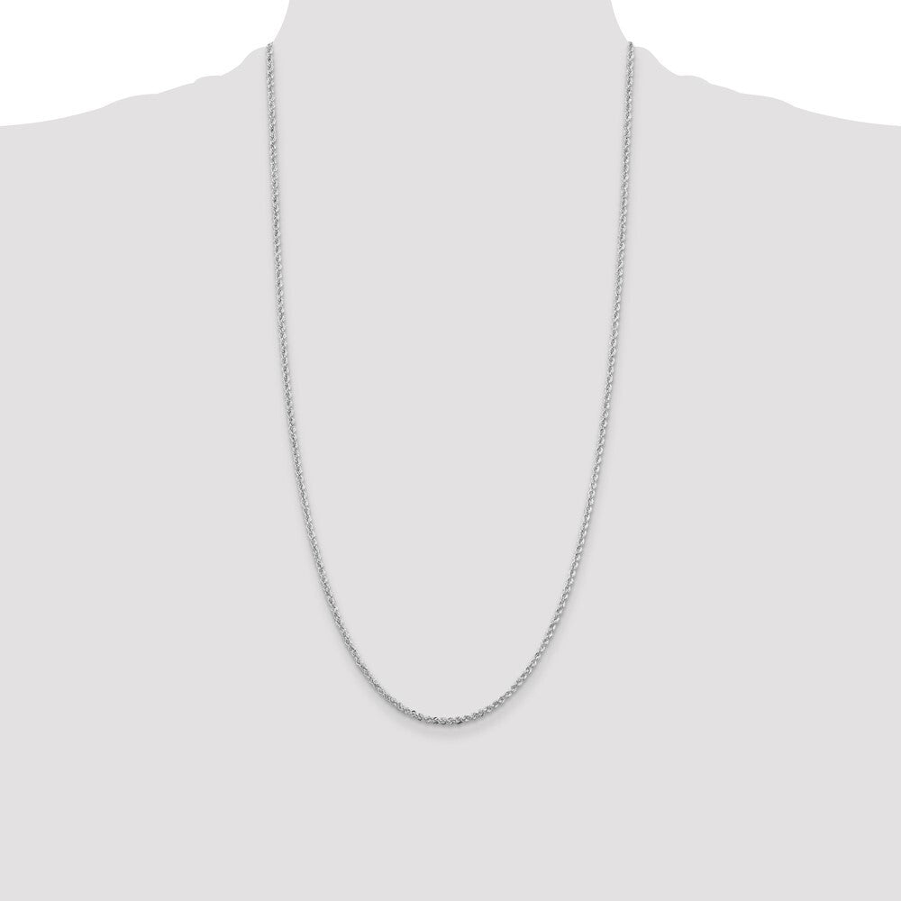 Sterling Silver Rhodium-plated 2.3mm Solid Rope Chain
