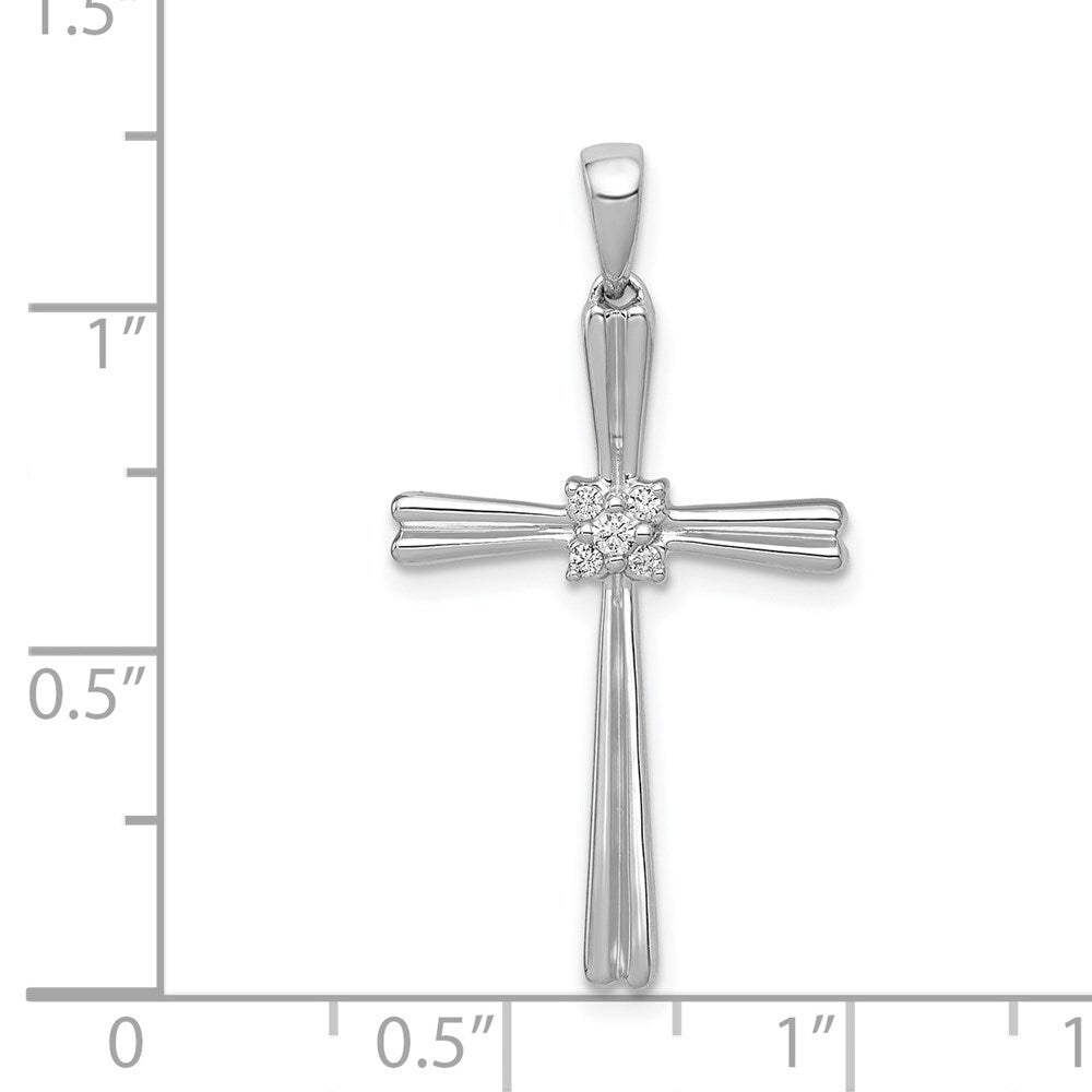 14k White Gold 1/20ct. Diamond Cross Pendant for Women