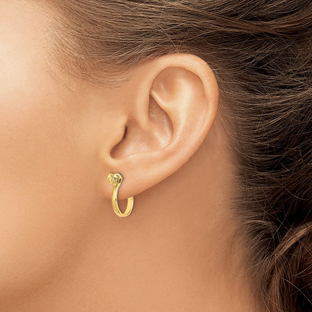 14k Yellow Gold 3D Shackle Link Screw Earrings