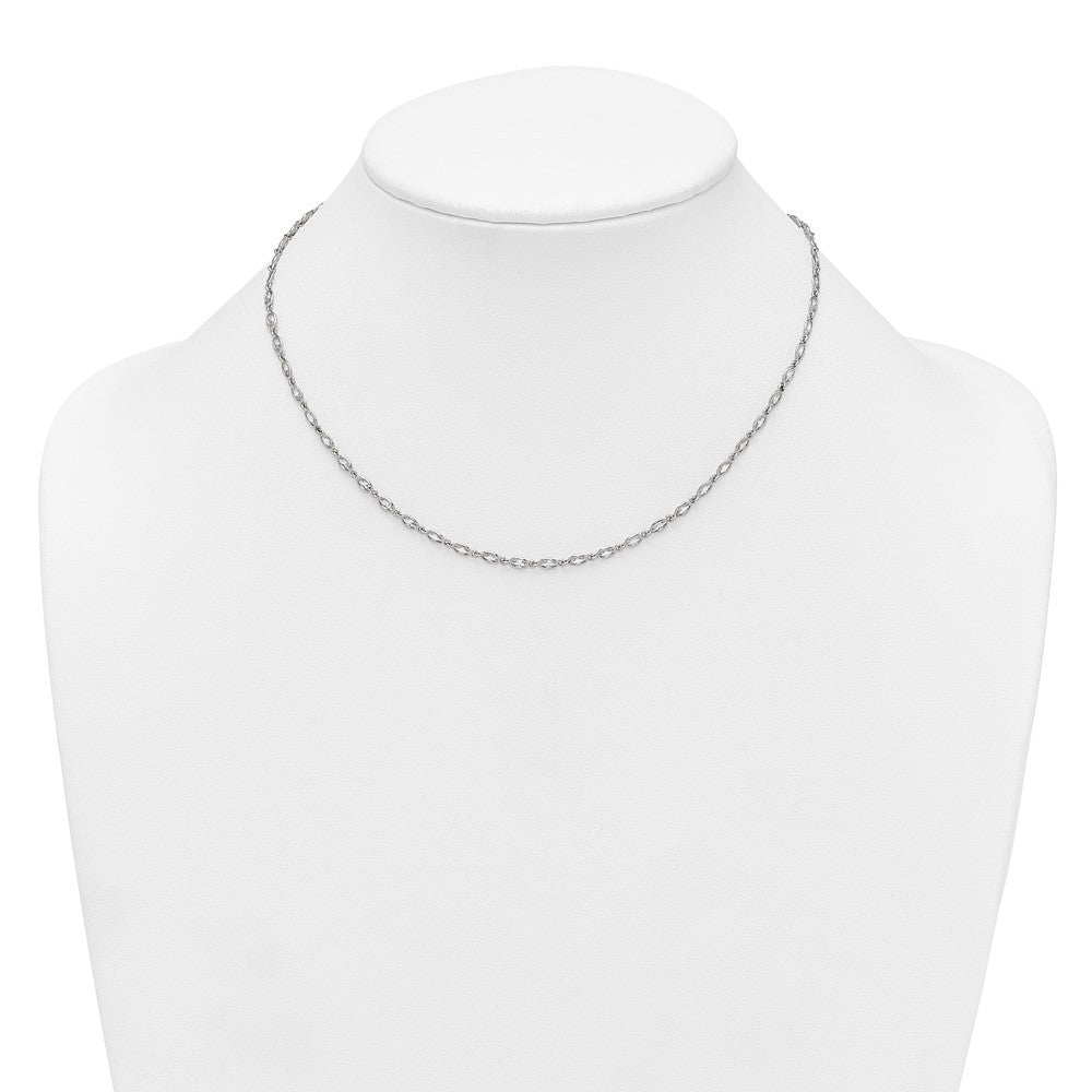 Sterling Silver Polished Oval Bezel CZ 16 Inch with 2 Inch Extension Necklace