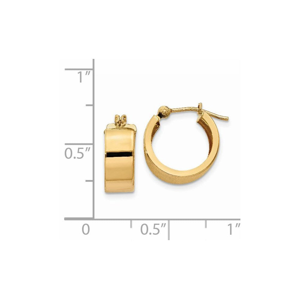 14k Yellow Gold Polished Hoop Earrings