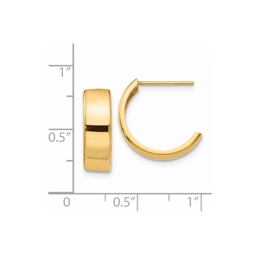 14k Yellow Gold Hoop Earrings Gift for Women