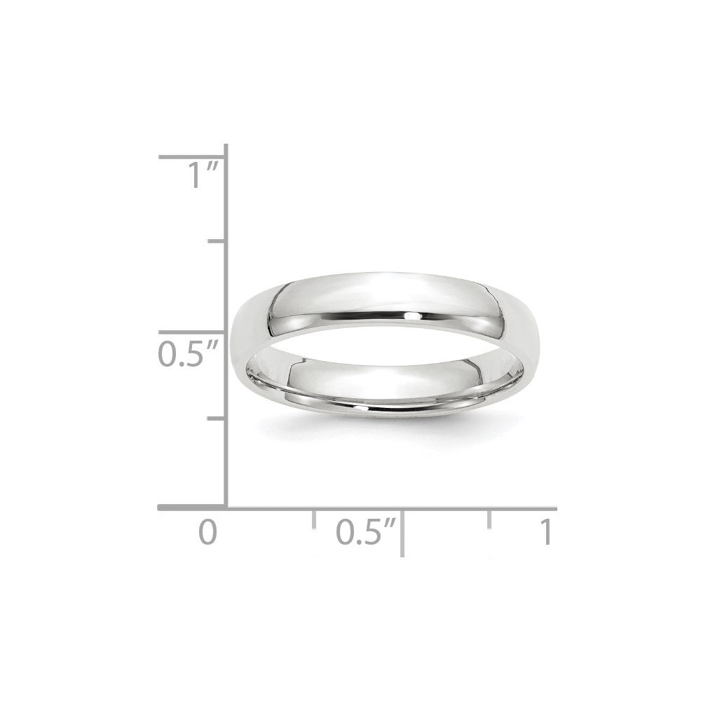 14k White Gold 4mm Lightweight Comfort Fit Wedding Band Ring Size 6.5