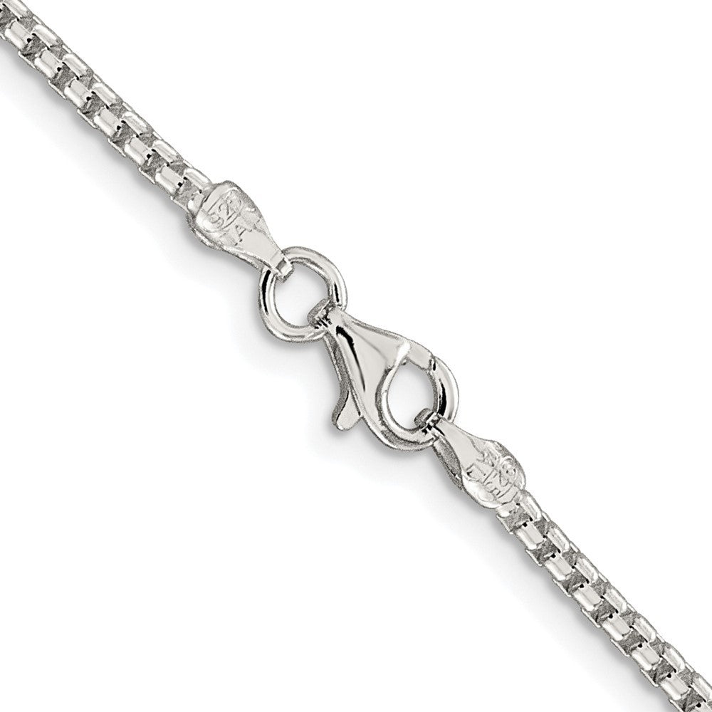 Sterling Silver Rhodium-plated 2mm Round Box Chain Necklace