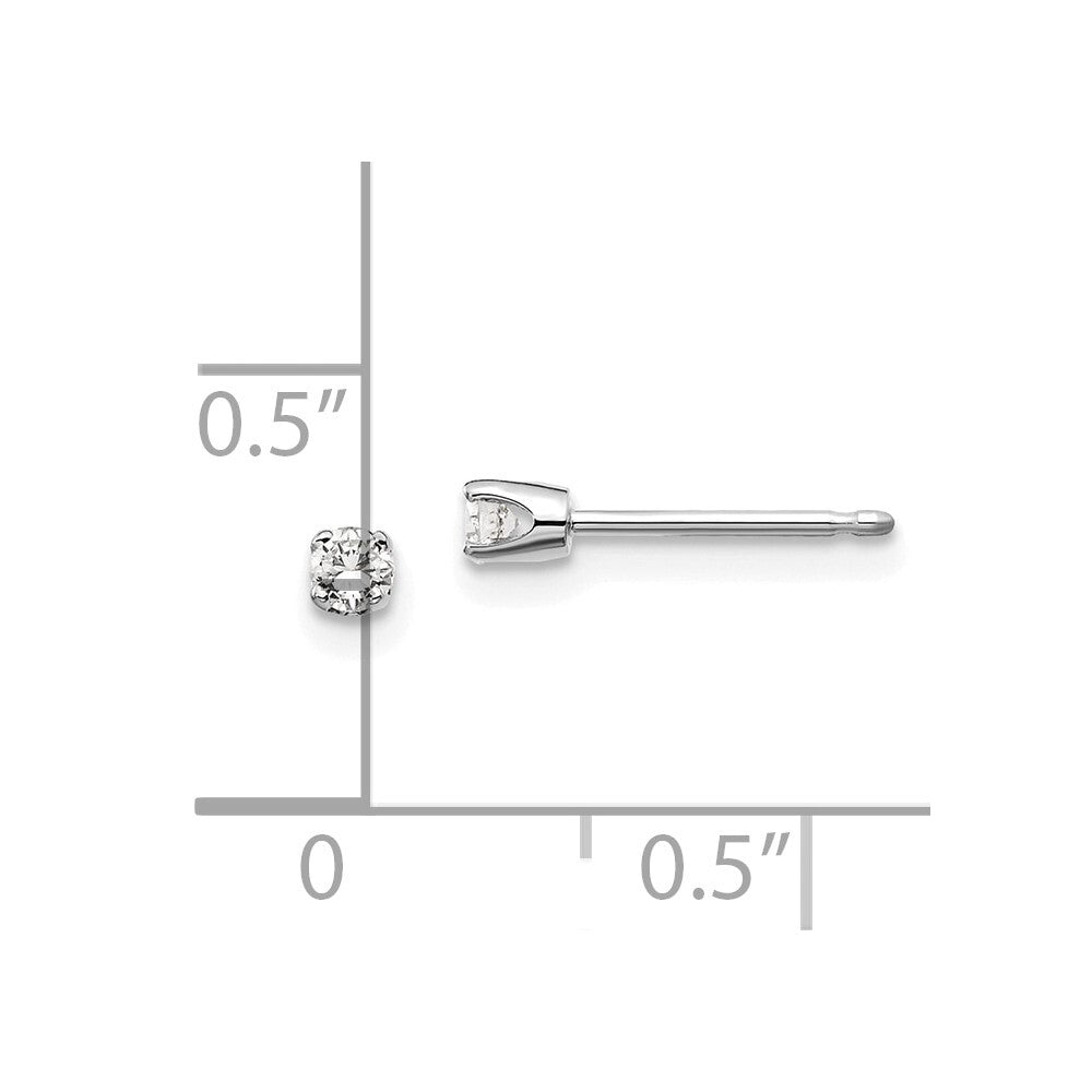 14k White Gold 0.10ct I2 K-L Diamond Push-on Stud Earrings Gift for Women