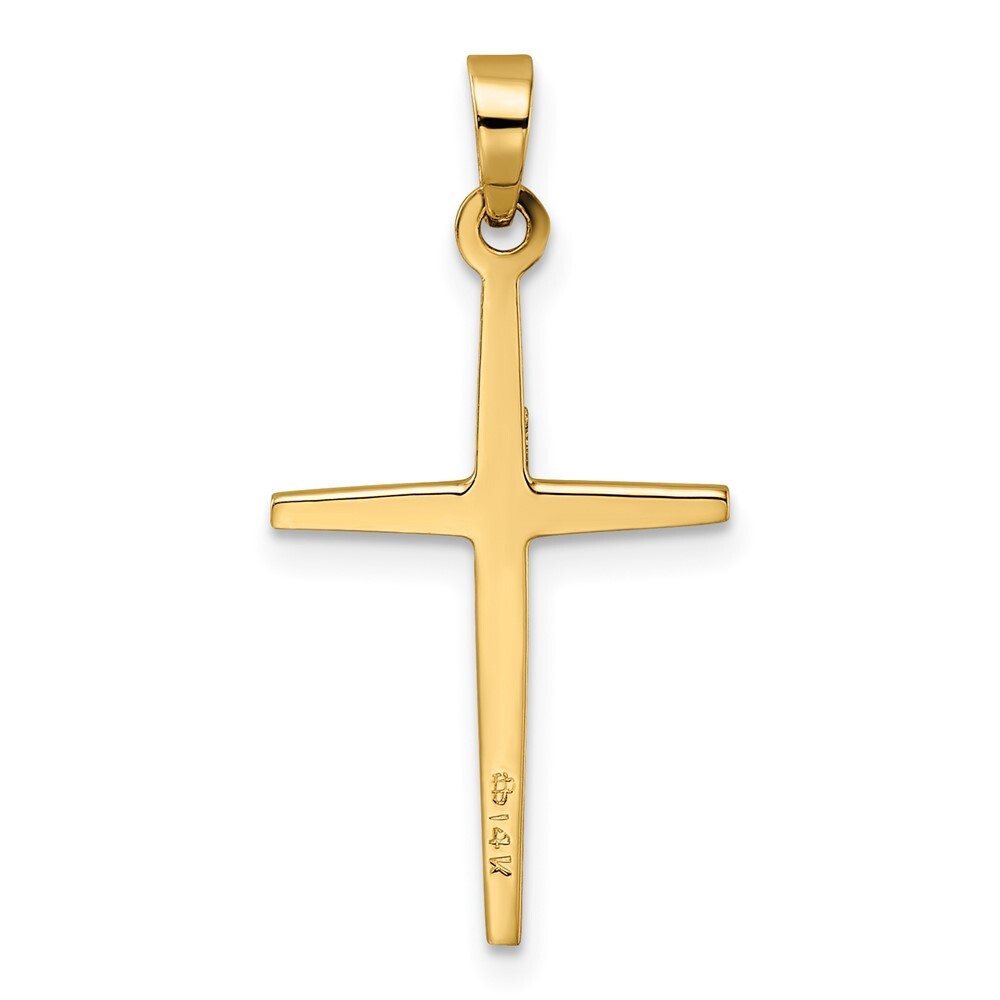 14k Two-tone Gold Polished Solid Double Cross Pendant for Women